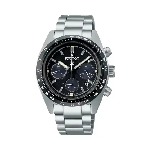 Seiko SSC813P1 Panda Chronograph Men's Watch – Premium Stainless Steel, Solar-Powered, Date Display