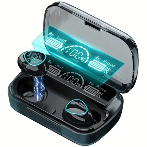 TWS Bluetooth 5.3 Earbuds with Mic & Charging Case – HiFi Noise Cancelling Waterproof Wireless Headphones