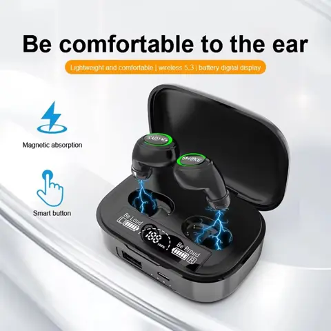 TWS Bluetooth 5.3 Wireless Earbuds – HiFi Stereo, Waterproof, 15H Playtime, Noise Cancelling with Mic